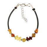 Barnsteen armband kralenmix met zilveren slotje Barnsteen armband kralenmix met zilveren slotje