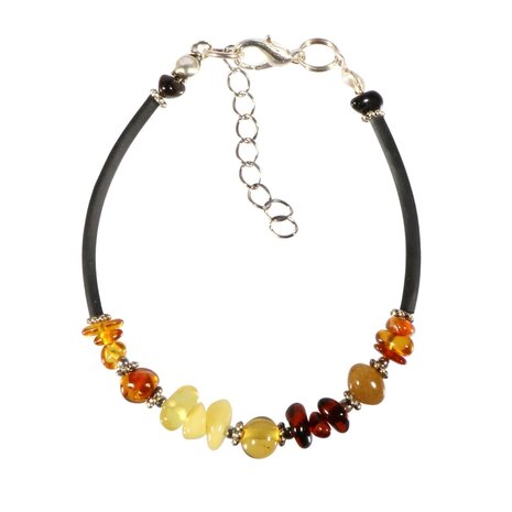 Barnsteen armband kralenmix met zilveren slotje Barnsteen armband kralenmix met zilveren slotje