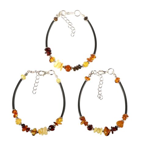 Barnsteen armband kralenmix met zilveren slotje Barnsteen armband kralenmix met zilveren slotje