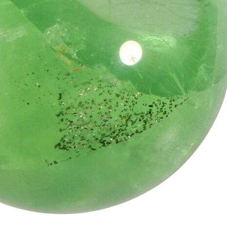 Fluoriet (groen) met pyriet A-kwaliteit bol 96 mm | 1499 gram Fluoriet (groen) met pyriet A-kwaliteit bol 96 mm | 1499 gram