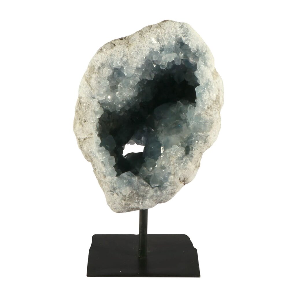 Celestien cluster A-kwaliteit 18 x 13 x 10 cm | 2707 gram | op standaard Celestien cluster A-kwaliteit 18 x 13 x 10 cm | 2707 gram | op standaard