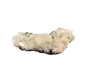 Apofylliet (groen) met stilbiet cluster staand 14 x 10 x 6 cm | 628 gram Apofylliet (groen) met stilbiet cluster staand 14 x 10 x 6 cm | 628 gram