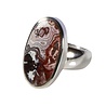 Zilveren ring agaat (kant) maat 18 | ovaal 2,4 x 1,3 cm Zilveren ring agaat (kant) maat 18 | ovaal 2,4 x 1,3 cm
