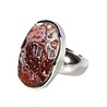 Zilveren ring agaat (kant) maat 18 1/2 | ovaal 2,4 x 1,3 cm Zilveren ring agaat (kant) maat 18 1/2 | ovaal 2,4 x 1,3 cm