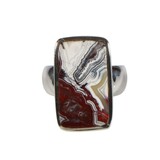 Zilveren ring agaat (kant) maat 18 1/2 | rechthoek 2,3 x 1,3 cm Zilveren ring agaat (kant) maat 18 1/2 | rechthoek 2,3 x 1,3 cm