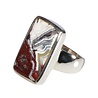 Zilveren ring agaat (kant) maat 18 1/2 | rechthoek 2,3 x 1,3 cm Zilveren ring agaat (kant) maat 18 1/2 | rechthoek 2,3 x 1,3 cm