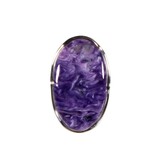 Zilveren ring charoiet maat 17 1/2 | ovaal 2,7 x 1,6 cm