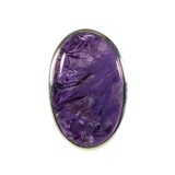 Zilveren ring charoiet maat 18 (licht verstelbaar) | ovaal 3,1 x 2 cm Zilveren ring charoiet maat 18 (licht verstelbaar) | ovaal 3,1 x 2 cm
