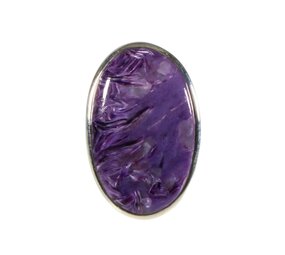 Zilveren ring charoiet maat 18 (licht verstelbaar) | ovaal 3,1 x 2 cm Zilveren ring charoiet maat 18 (licht verstelbaar) | ovaal 3,1 x 2 cm