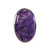 Zilveren ring charoiet maat 18 (licht verstelbaar) | ovaal 3,1 x 2 cm Zilveren ring charoiet maat 18 (licht verstelbaar) | ovaal 3,1 x 2 cm