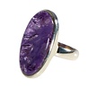 Zilveren ring charoiet maat 18 (licht verstelbaar) | ovaal 3,1 x 2 cm Zilveren ring charoiet maat 18 (licht verstelbaar) | ovaal 3,1 x 2 cm