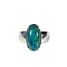 Zilveren ring chrysocolla maat 17 1/2 | ovaal 1,8 x 0,9 cm Zilveren ring chrysocolla maat 17 1/2 | ovaal 1,8 x 0,9 cm