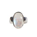 Zilveren ring maansteen (regenboog) maat 17 | ovaal 1,7 x 1 cm