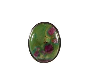 Zilveren ring robijn in fuchsiet maat 17 1/2 | ovaal 2,2 x 1,7 cm Zilveren ring robijn in fuchsiet maat 17 1/2 | ovaal 2,2 x 1,7 cm