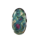 Zilveren ring robijn in fuchsiet maat 18 | ovaal 3,1 x 1,6 cm Zilveren ring robijn in fuchsiet maat 18 | ovaal 3,1 x 1,6 cm