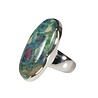 Zilveren ring robijn in fuchsiet maat 18 | ovaal 3,1 x 1,6 cm Zilveren ring robijn in fuchsiet maat 18 | ovaal 3,1 x 1,6 cm