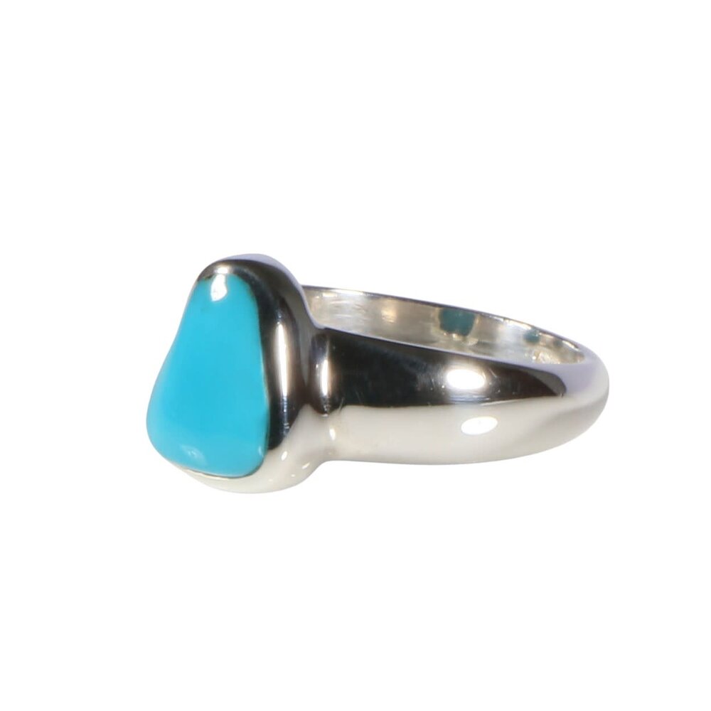 Zilveren ring turkoois (sleeping beauty) maat 18 | ovaal 1 x 0,8 cm Zilveren ring turkoois (sleeping beauty) maat 18 | ovaal 1 x 0,8 cm
