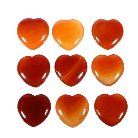 Carneool edelsteen hart 3 cm