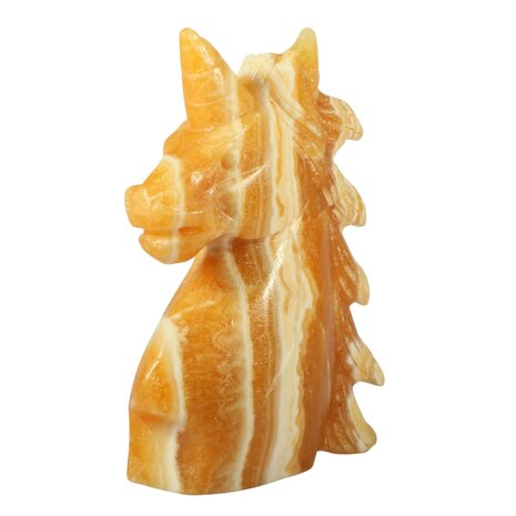 Calciet (oranje) eenhoorn 16,2 x 12 x 5,4 cm | 1117 gram