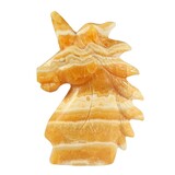 Calciet (oranje) eenhoorn 18,8 x 13,5 x 4,2 cm | 1183 gram