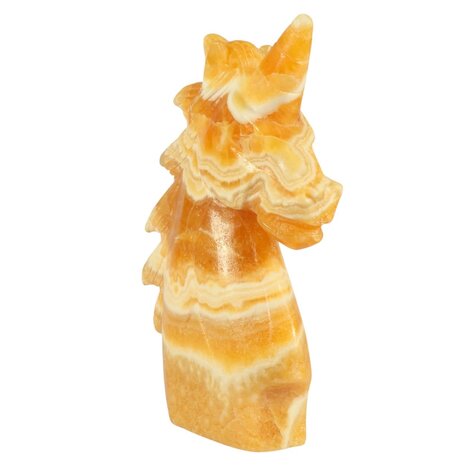 Calciet (oranje) eenhoorn 18,8 x 13,5 x 4,2 cm | 1183 gram