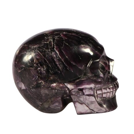 Lepidoliet A-kwaliteit kristallen schedel 8,8 x 7,2 x 11,6 cm | 1139 gram