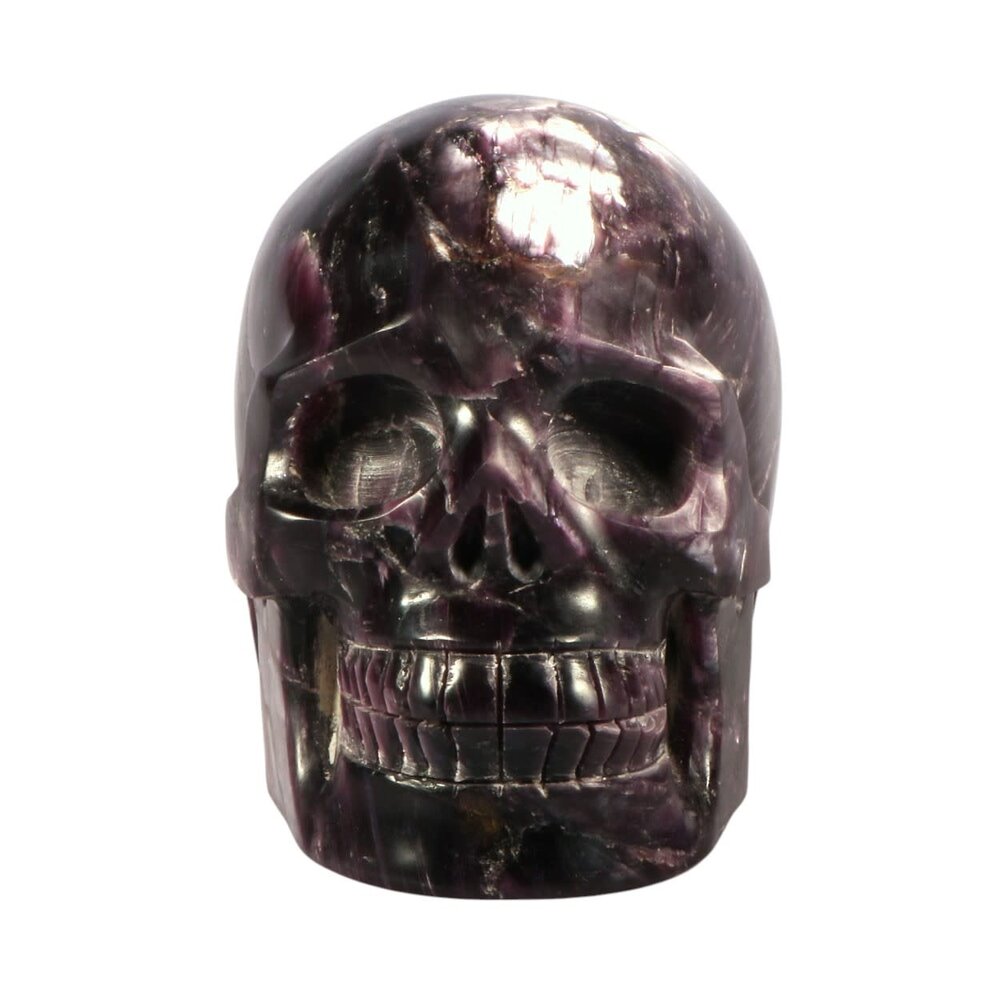 Lepidoliet A-kwaliteit kristallen schedel 8,8 x 7,2 x 11,6 cm | 1139 gram