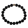 Toermalijn (zwart) armband met 14k gouden kraal | 8 mm Toermalijn (zwart) armband met 14k gouden kraal | 8 mm