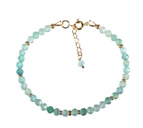 Apatiet (groen/blauw) gold filled armband | 4 mm facet