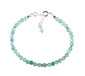 Apatiet (groen/blauw) zilveren armband | 4 mm facet