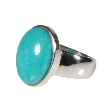 Zilveren ring amazoniet maat 17 1/2 | ovaal 1,8 x 1,3 cm