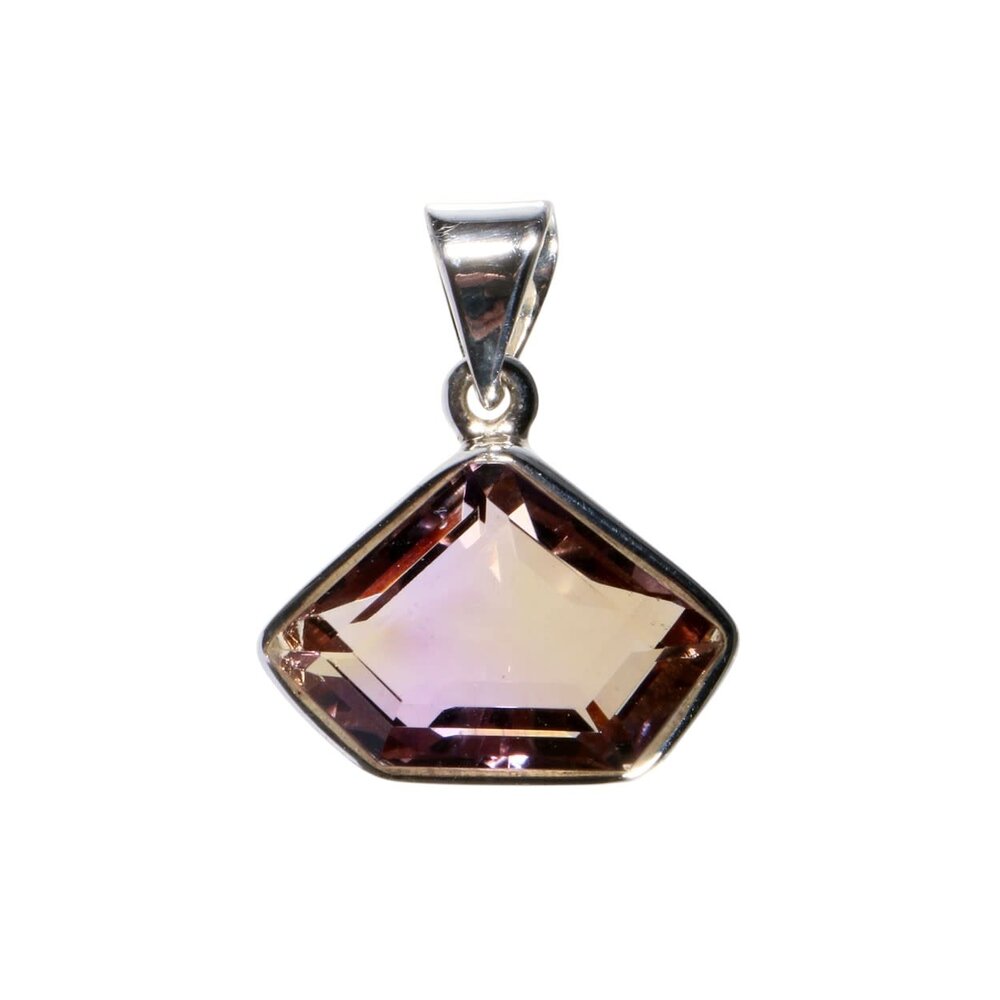 Zilveren hanger ametrien facet 1,3 x 1,9 cm