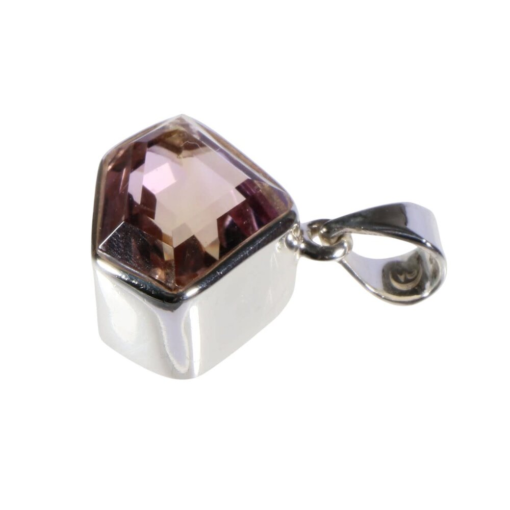 Zilveren hanger ametrien facet 1,3 x 1,9 cm