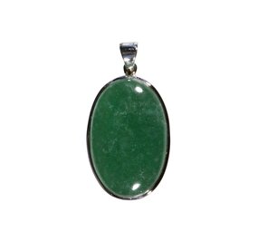 Zilveren hanger aventurijn | ovaal 3,4 x 2,2 cm