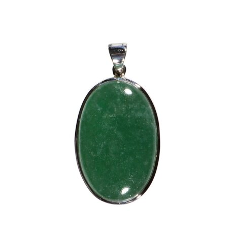 Zilveren hanger aventurijn | ovaal 3,4 x 2,2 cm