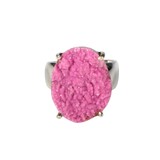 Zilveren ring calciet (cobalto) maat 17 1/2 | ovaal ruw 2,1 x 1,6 cm Zilveren ring calciet (cobalto) maat 17 1/2 | ovaal ruw 2,1 x 1,6 cm