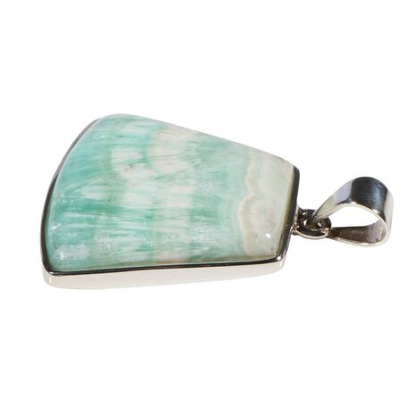 Zilveren hanger calciet (Caribbean blue) | trapezium 2,9 x 3,1 cm Zilveren hanger calciet (Caribbean blue) | trapezium 2,9 x 3,1 cm