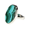 Zilveren ring malachiet met chrysocolla maat 18 (licht verstelbaar) | ovaal 2,4 x 1,5 cm Zilveren ring malachiet met chrysocolla maat 18 (licht verstelbaar) | ovaal 2,4 x 1,5 cm