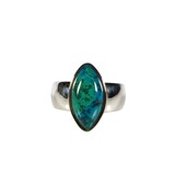 Zilveren ring chrysocolla maat 17 1/2 | markies 1,8 x 0,8 cm Zilveren ring chrysocolla maat 17 1/2 | markies 1,8 x 0,8 cm