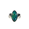 Zilveren ring chrysocolla maat 17 1/2 | markies 1,8 x 0,8 cm Zilveren ring chrysocolla maat 17 1/2 | markies 1,8 x 0,8 cm