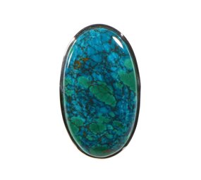 Zilveren ring chrysocolla maat 18 1/2 (licht verstelbaar) | ovaal 3,3 x 1,9 cm Zilveren ring chrysocolla maat 18 1/2 (licht verstelbaar) | ovaal 3,3 x 1,9 cm