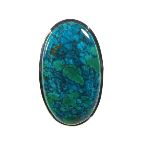 Zilveren ring chrysocolla maat 18 1/2 (licht verstelbaar) | ovaal 3,3 x 1,9 cm Zilveren ring chrysocolla maat 18 1/2 (licht verstelbaar) | ovaal 3,3 x 1,9 cm