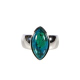 Zilveren ring chrysocolla maat 18 | markies 1,7 x 0,9 cm Zilveren ring chrysocolla maat 18 | markies 1,7 x 0,9 cm