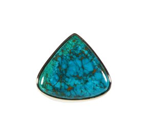 Zilveren ring chrysocolla maat 19 | driehoek 2,2 x 2,5 cm Zilveren ring chrysocolla maat 19 | driehoek 2,2 x 2,5 cm