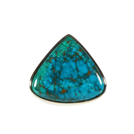 Zilveren ring chrysocolla maat 19 | driehoek 2,2 x 2,5 cm Zilveren ring chrysocolla maat 19 | driehoek 2,2 x 2,5 cm