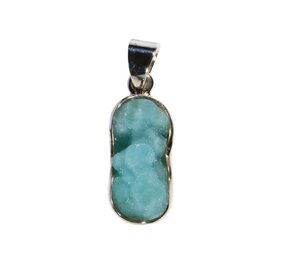 Zilveren hanger gem silica ovaal ruw | 2 x 0,9 cm Zilveren hanger gem silica ovaal ruw | 2 x 0,9 cm