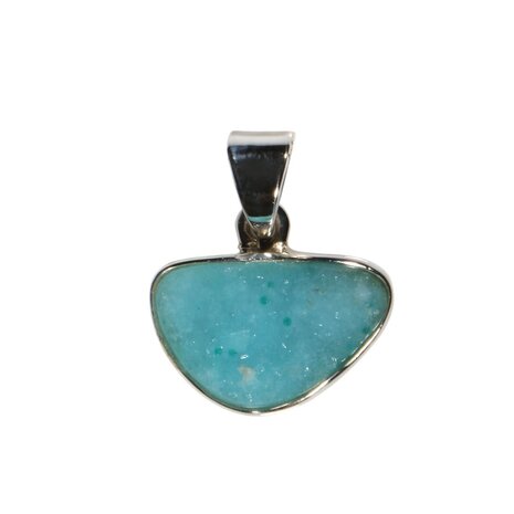 Zilveren hanger gem silica driehoek ruw | 1,1 x 1,8 cm Zilveren hanger gem silica driehoek ruw | 1,1 x 1,8 cm