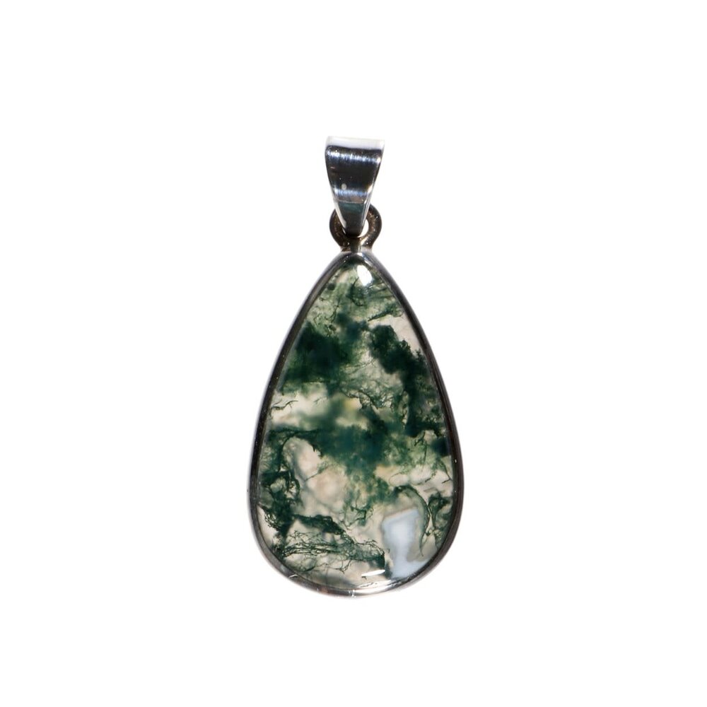 Zilveren hanger mosagaat | druppel 2,8 x 1,6 cm Zilveren hanger mosagaat | druppel 2,8 x 1,6 cm