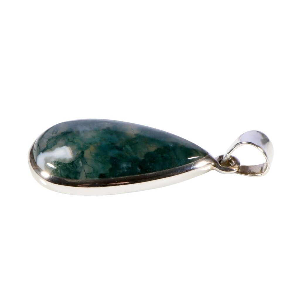 Zilveren hanger mosagaat | druppel 2,8 x 1,6 cm Zilveren hanger mosagaat | druppel 2,8 x 1,6 cm