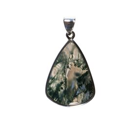 Zilveren hanger mosagaat | druppel 3 x 2,2 cm Zilveren hanger mosagaat | druppel 3 x 2,2 cm